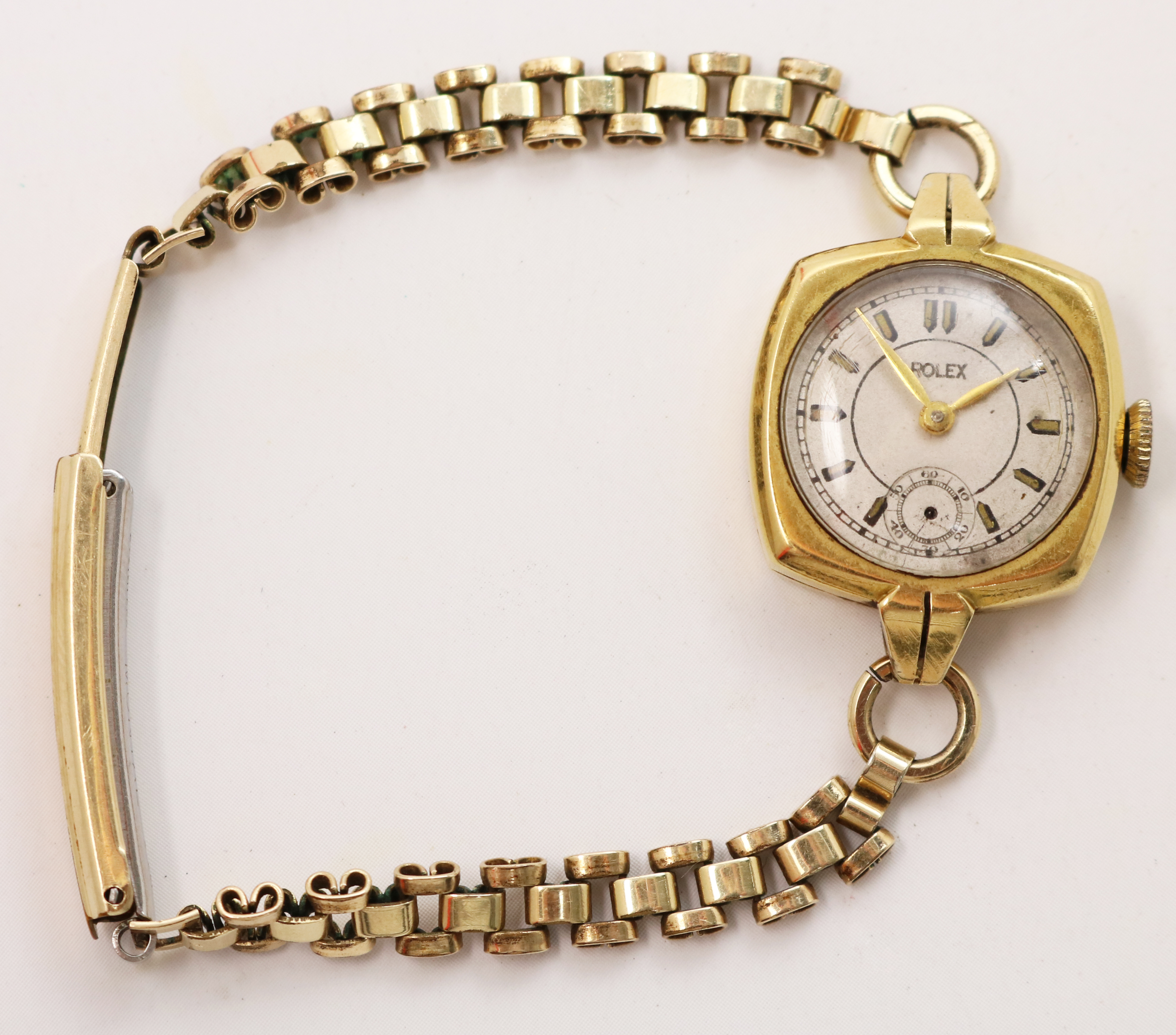 Mid 20th century ladies 18ct gold Rolex wristwatch on Montal bracelet ...