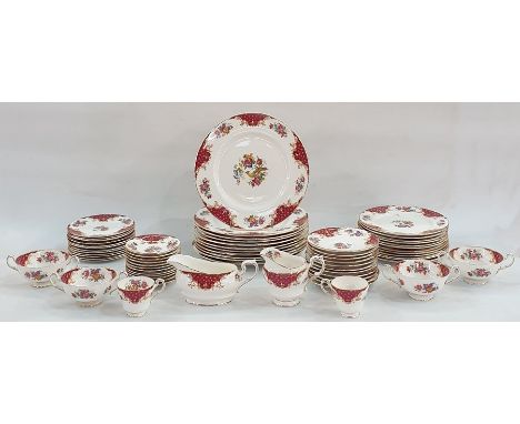 Paragon dinner service to include tureens, plates, teacups, saucers, etc Condition Report12 Tea Platters, 11 Large Saucers, 1