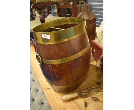 A vintage coopered barrel style stick stand or similar, height approx. 42cm