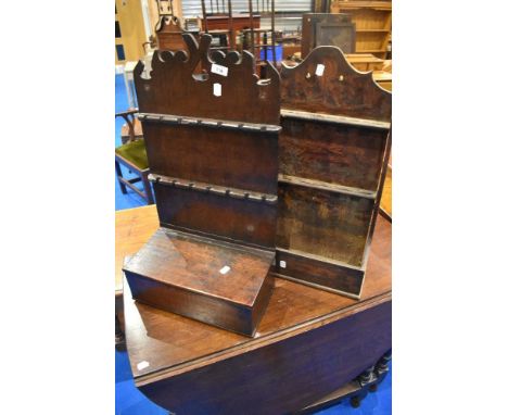 A 19th Century pipe rack and a similar shelf
Max dimensions approx 65 x 36 x 19 and 61 x 35 x 44