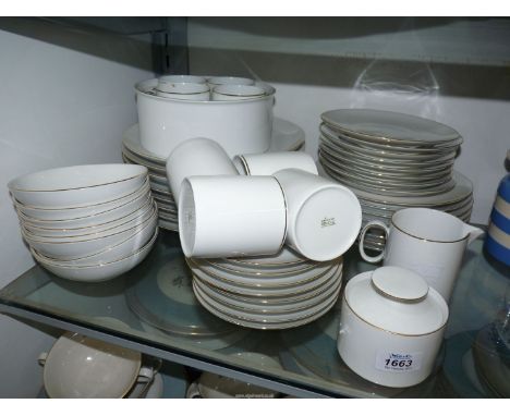 A Thomas Germany eight place setting Teaset including cups and saucers, bowls, jug and sugar bowl, plus eight dinner plates, 
