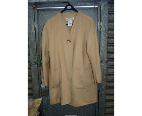 A Gucci ladies 3/4 length lightweight coat in beige, single button fastening, size 44, UK size 12.