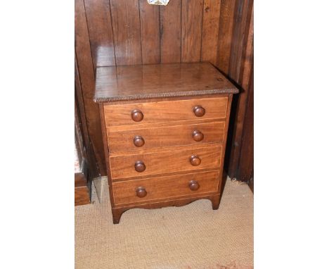 A William IV Mahogany Commode, the front representing four (false) drawers having turned wooden knobs, (not furnished), 25 1/