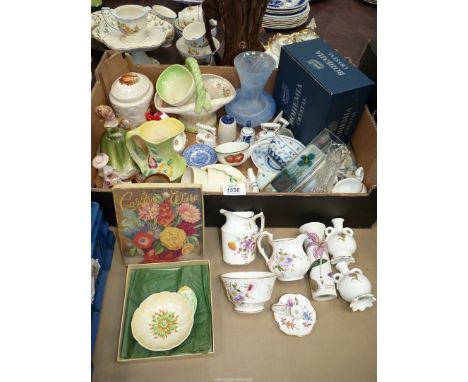 A large quantity of china and glass to include; Royal Crown Derby 'Derby Posies', Carltonware cups &amp; saucers (plus a dish