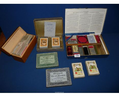 The Ernest Sewell Cabinet of Conjuring Tricks a/f., Bezique and Polish Bezique game, two boxed Card Golf by Castell Brothers 