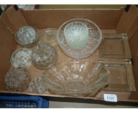 A quantity of Rose holders of various sizes, trifle bowl, sweet dishes, lemon squeezer etc.