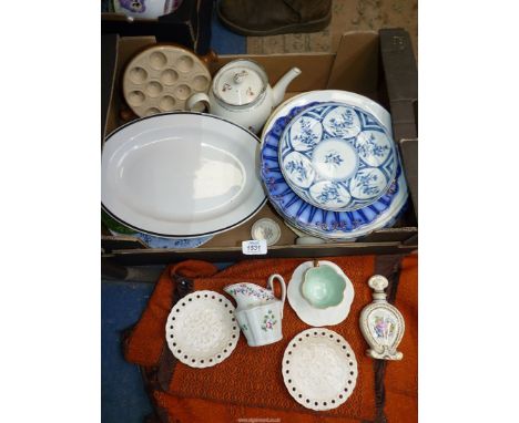 A quantity of china including plates, cream jug, teapot, etc.