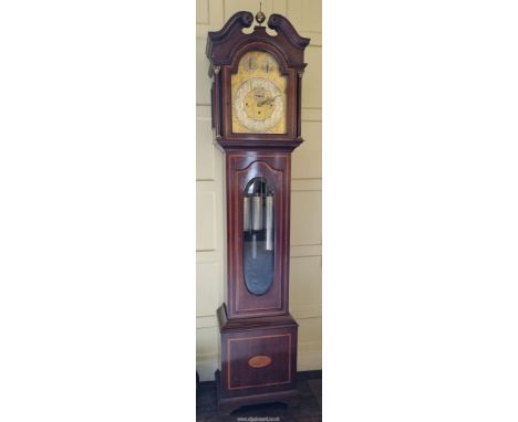 A Mahogany cased Longcase Clock of excellent quality, the brass face (13 9/16" square plus the arch) with a silvered chapter 