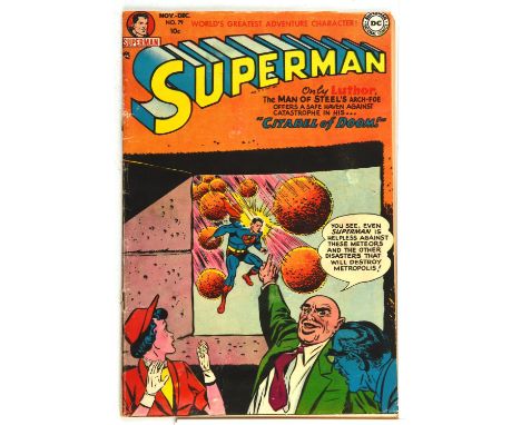 Superman No. 79 and 80  a pair of Golden-age issues featuring Lex Luthor appearance (DC Comics, 1952).This lot features:Super