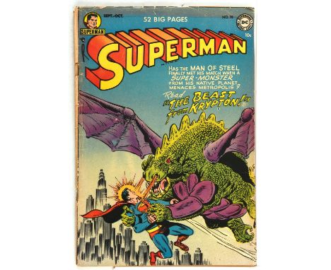 Superman No. 78  1st appearance of Adult Lang In Superman Golden-Age issue with Wayne Boring cover (DC Comics, 1952).This lot