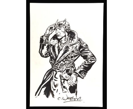 DC Comics Enemy Ace - an original artwork by Chris Weston.Illustrated work, graphite, and ink to paper.Signed by artist to lo