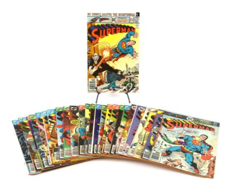 Superman: a large unbroken run of 123 Bronze-age issues featuring Jose Luis Garcia-Lopez, Ernie Chan and Curt Swan covers inc