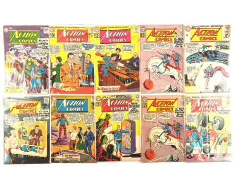 Action Comics featuring Superman: a group of 28 Silver and Bronze-age issue, many featuring Curt Swan Covers (DC Comics 1960 