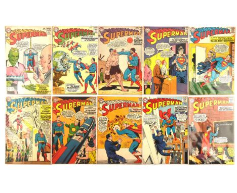 Superman  a run of 10 Silver-age issues featuring classic Curt Swan covers (DC Comics, 1964-65).This lot features:Superman (1