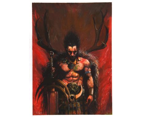 2000AD: Slaine - an original painted artwork by Martin Simmons (2016)Featuring an incredible ¾ portrait of Slaine, the Celtic