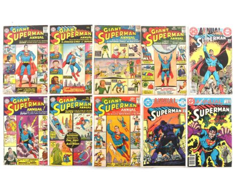 Superman: a group of 10 Silver and Bronze-age Giant-size annuals (DC Comics, 1960 onwards).This lot features:Superman (1st se