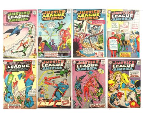 The Justice League of America: a group of 16 issues (DC Comics, 1963 onwards).This lot features:Justice league of America (1s
