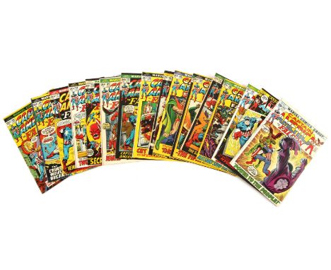 Captain America: a large run of 190 Bronze-Age issues featuring notable issues (Marvel Comics, 1971 onwards).Excellent condit