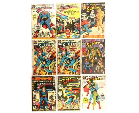 Superman  a run of 22 Silver-age issues featuring Neal Adams and Curt Swan covers (DC Comics, 1971-72).This lot features:Supe