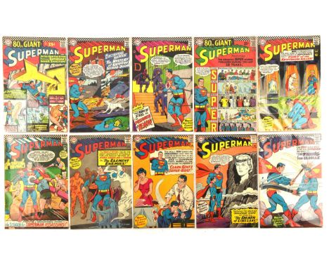 Superman  a run of 10 Silver-age issues featuring classic Curt Swan covers (DC Comics, 1966-67).This lot features:Superman (1