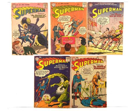 Superman Nos. 110, 111, 112, 114, 118  a group of 5 Silver-age issues with classic Curt Swan and Al Plastino covers (DC Comic