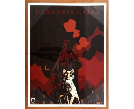 Mike Mignolas Hellboy - Darkness Calls signed Lithograph print (Dark Horse Publishing, 2007).A incredible print of the art ta