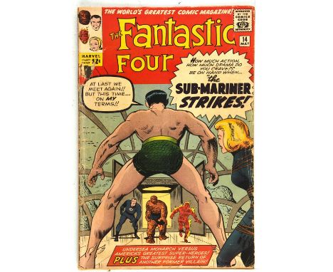 Fantastic Four No. 14 featuring classic Sub-Mariner appearance (Marvel Comics 1963).Sub-Mariner cover. 2nd appearance of Pupp