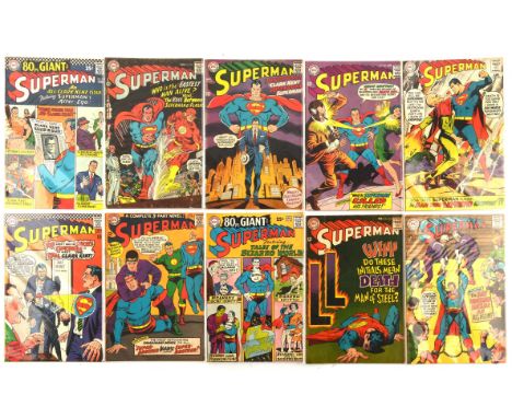 Superman  a run of 10 Silver-age issues featuring 1st Superman versus Flash race and classic covers by Curt Swan and Carmine 
