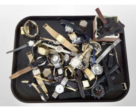 A collection of lady's and gents wristwatches, including gold-plated examples, Sekonda, Rotary, etc.