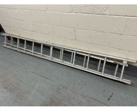 An aluminium two part extension ladder