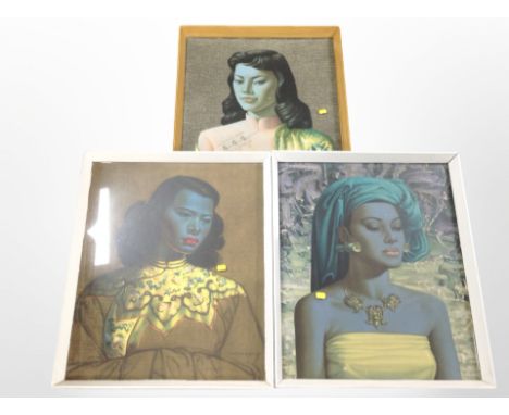Three portrait prints after Tretchikoff 