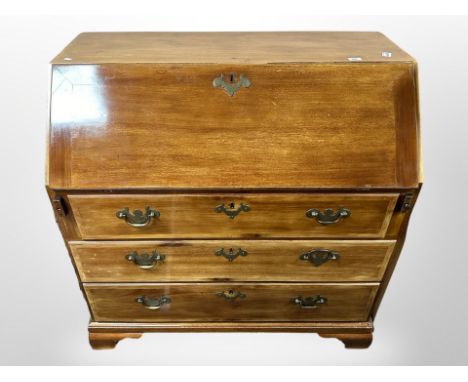 A 19th century Danish mahogany fall front bureau on bracket feet, width 107 cm  CONDITION REPORT: back foot damaged 