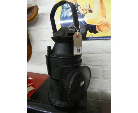 A vintage railway signal lamp 