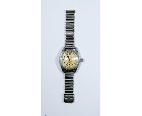 1930's vintage Rolex Oyster chronometer watch, stainless steel case, dial signed Sam Lyon Junr. With seconds dial, 29 mm case