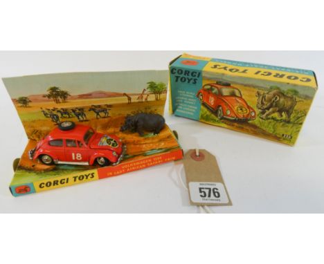 A Volkswagen 1200 in East African Safari trim in its original box with accessories by Corgi Model number 256  