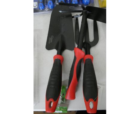 A new heavy duty and trowel, a hand fork and a mini hoe 