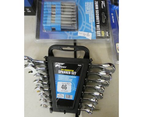 A new 8 piece combination spanner set and a new 75mm security bit set 