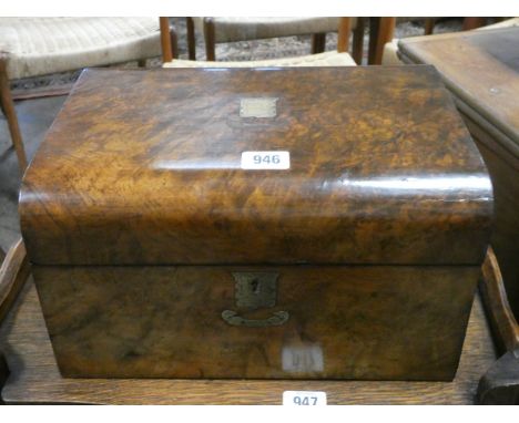 A Victorian figured walnut trinket bock fitted with secret drawer 