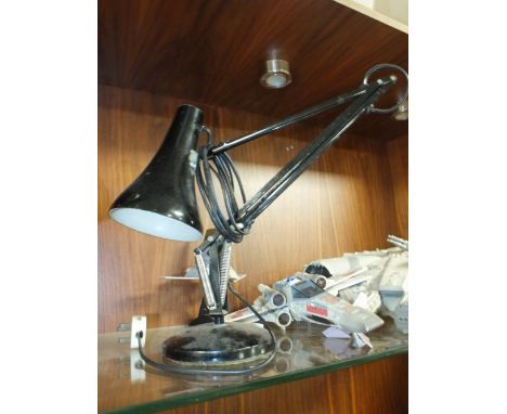 A VINTAGE BLACK HERBERT TERRY AND SONS ANGLE POISE LAMP