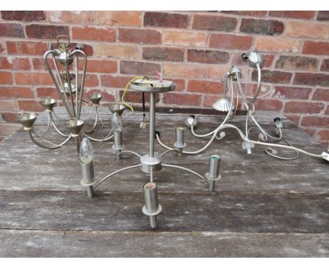 THREE MODERN CHANDELIER LIGHT FITTINGS