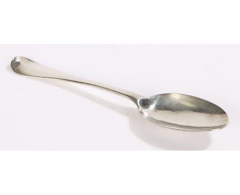 George II silver table spoon, London 1730, maker William Petley, the old English pattern handle with initials WAT HTF, 1.8oz