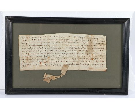 Edward III Suffolk 14th Century vellum manuscript, dated 1338 between William de Brandiston of Chelmeton (Chelmondiston) and 