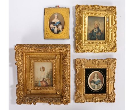 Four 19th Century portrait prints, to include Admiral Nelson, Queen Victoria, a lady and a Princess, (4)