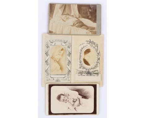 19th Century post-mortem carte de visite ( memorial portraiture/mourning portrait) four examples, two of young children and t
