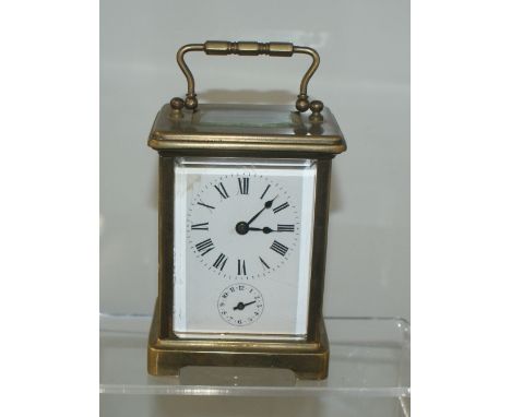 Late 19th century / Early 20th century French brass alarm carriage clock