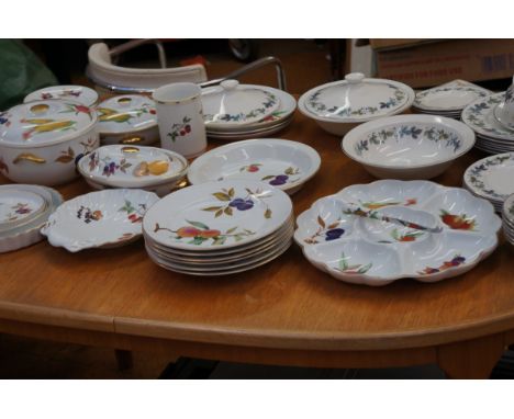 Royal Worcester evesham service together with a part Royal Doulton Burgundy service 