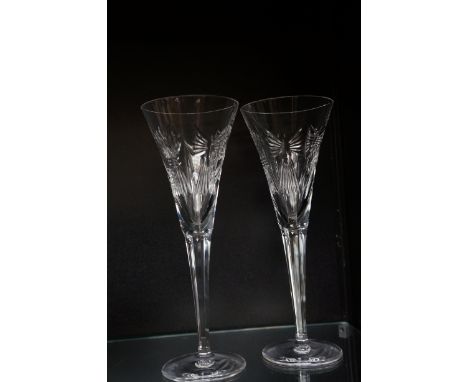 2x Waterford crystal wine glasses