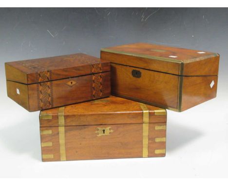 Victorian mahogany commode steps, and three various wriitng slope/boxes (4)