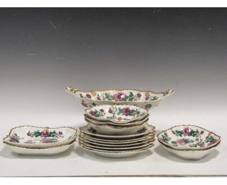 An early 19th entury English porcelain desert service, possibly by Spode (16)