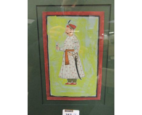 A group of four Mughal School pictures, to include two figural gouaches and two facsimile manuscript pages